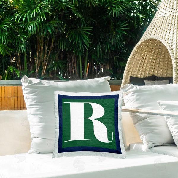 Stupell Industries Stupell Studio | Green R Name Initial Printed Throw Pillow
