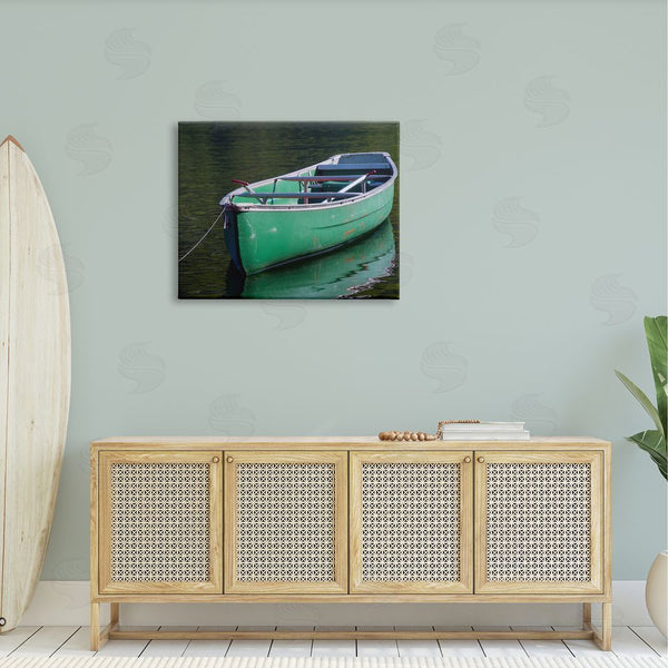 Stupell Industries Stupell Studio | Green Rowboat Canoe Floating Lake Dock Photography Wall Art