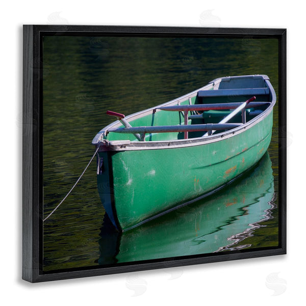 Stupell Industries Stupell Studio | Green Rowboat Canoe Floating Lake Dock Photography Wall Art