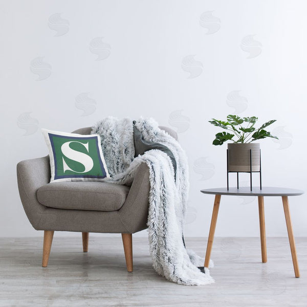 Stupell Industries Stupell Studio | Green S Name Initial Printed Throw Pillow