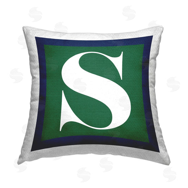 Stupell Industries Stupell Studio | Green S Name Initial Printed Throw Pillow