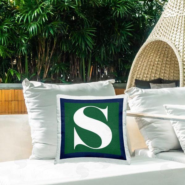Stupell Industries Stupell Studio | Green S Name Initial Printed Throw Pillow