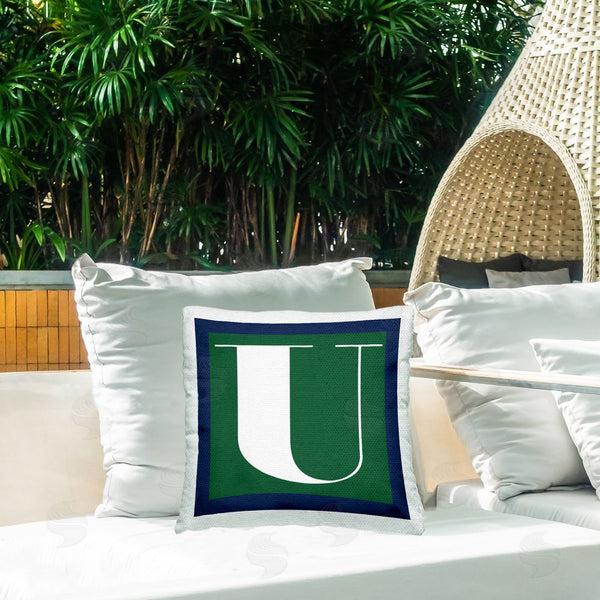 Stupell Industries Stupell Studio | Green U Name Initial Printed Throw Pillow