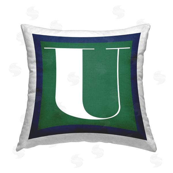 stupell industries Stupell Studio | Green U Name Initial Printed Throw Pillow