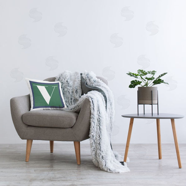 Stupell Industries Stupell Studio | Green V Name Letter Printed Throw Pillow