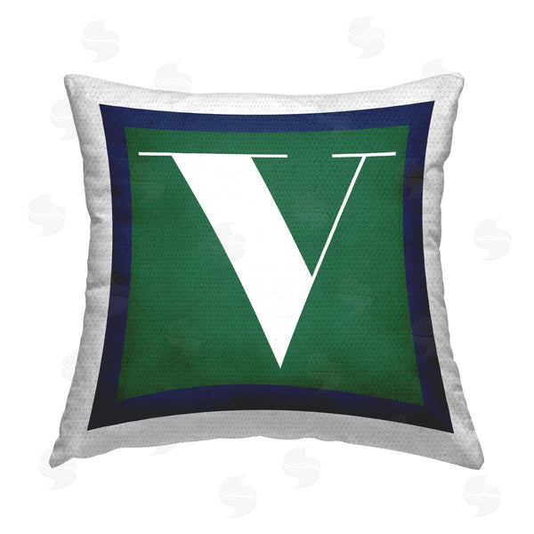 Stupell Industries Stupell Studio | Green V Name Letter Printed Throw Pillow