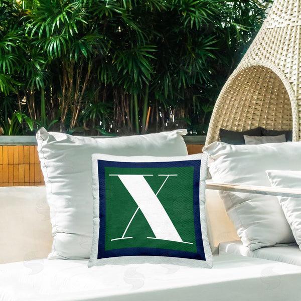 Stupell Industries Stupell Studio | Green X Alphabet Letter Printed Throw Pillow