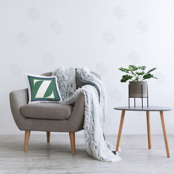 Stupell Industries Stupell Studio | Green Z Alphabet Initial Printed Throw Pillow