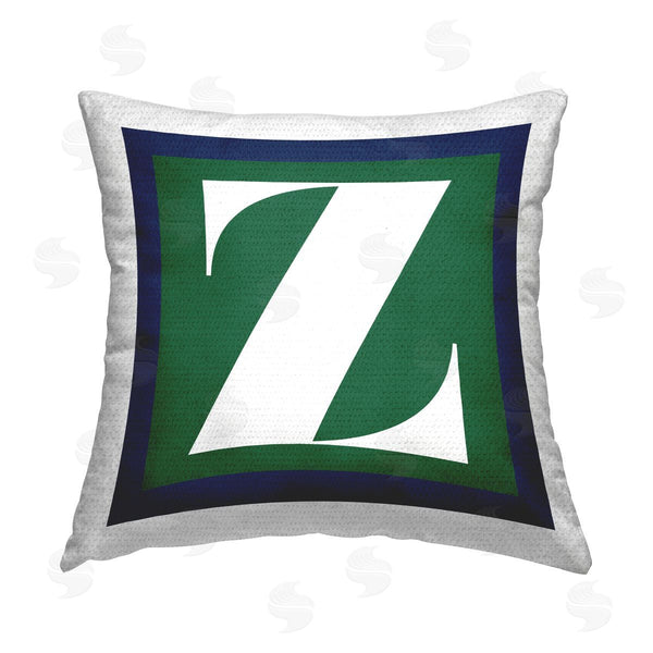 Stupell Industries Stupell Studio | Green Z Alphabet Initial Printed Throw Pillow