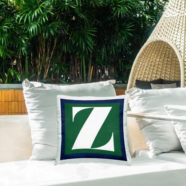 Stupell Industries Stupell Studio | Green Z Alphabet Initial Printed Throw Pillow