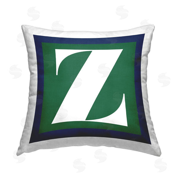 stupell industries Stupell Studio | Green Z Alphabet Initial Printed Throw Pillow