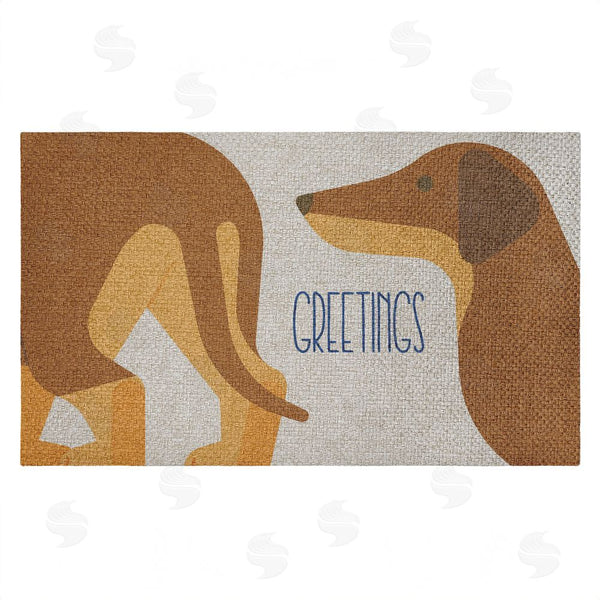 stupell industries Stupell Studio | Greetings Funny Dogs Faux Sisal Door Mat