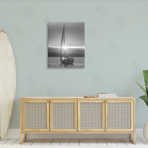 Stupell Industries Stupell Studio | Grey Sailboat Seascape Wall Art