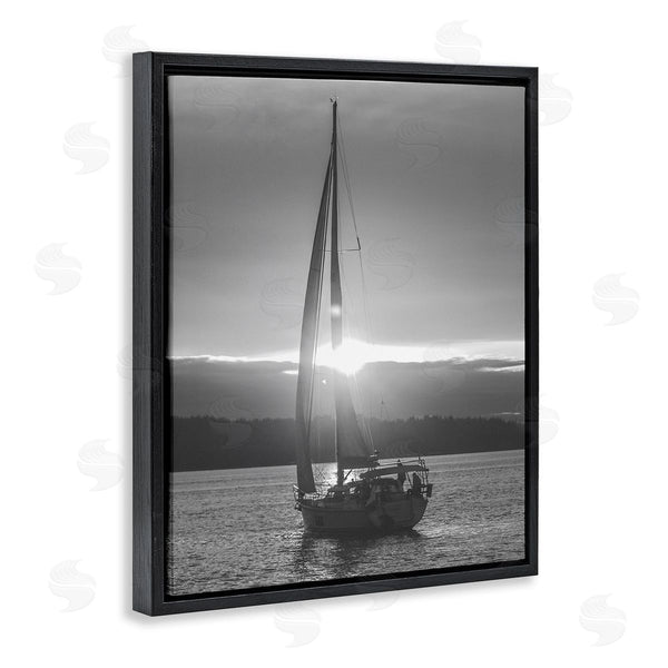 Stupell Industries Stupell Studio | Grey Sailboat Seascape Wall Art