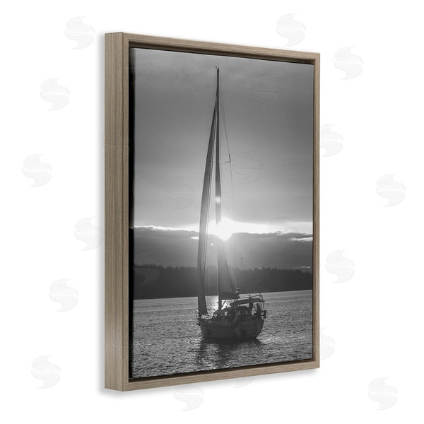 Stupell Industries Stupell Studio | Grey Sailboat Seascape Wall Art