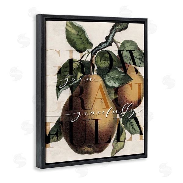 Stupell Industries Stupell Studio | Grow Gracefully Phrase Vintage Yellow Pear Tree