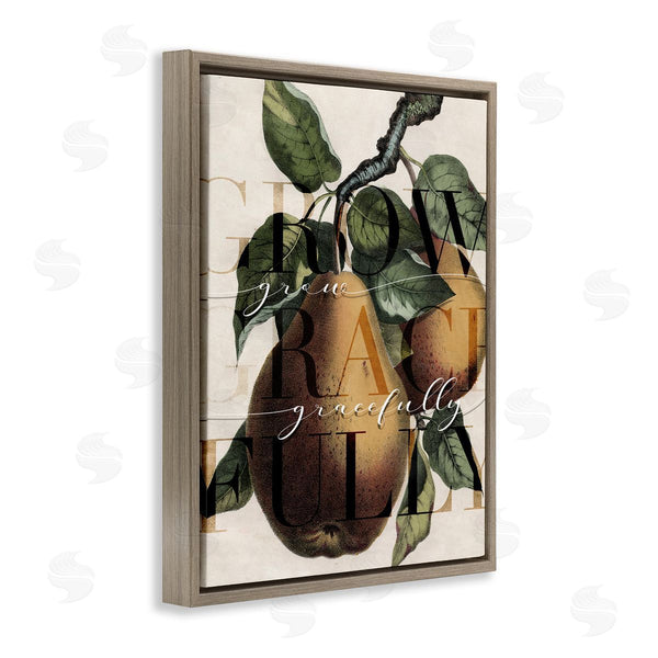 Stupell Industries Stupell Studio | Grow Gracefully Phrase Vintage Yellow Pear Tree