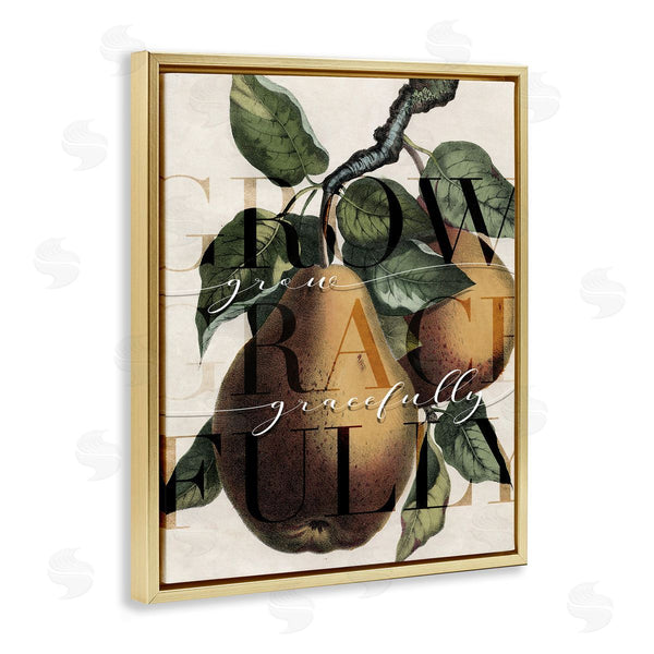 Stupell Industries Stupell Studio | Grow Gracefully Phrase Vintage Yellow Pear Tree