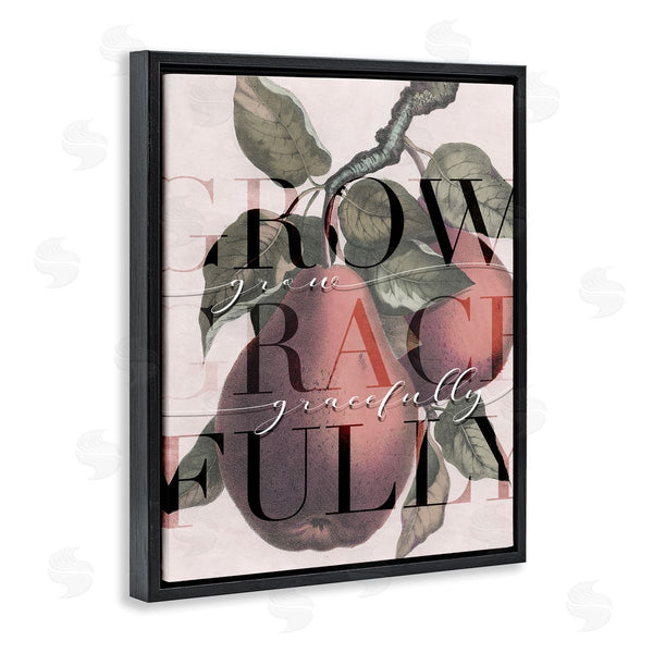 Stupell Industries Stupell Studio | Grow Gracefully Quote Red Distressed Pear Fruit
