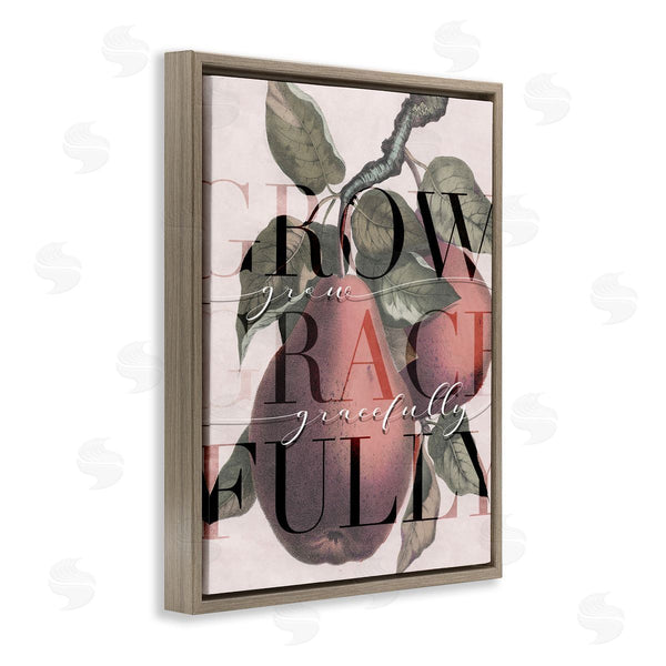 Stupell Industries Stupell Studio | Grow Gracefully Quote Red Distressed Pear Fruit