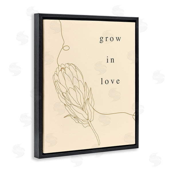Stupell Industries Stupell Studio | Grow In Love Quote Plant Blossom Line Drawing Wall Art
