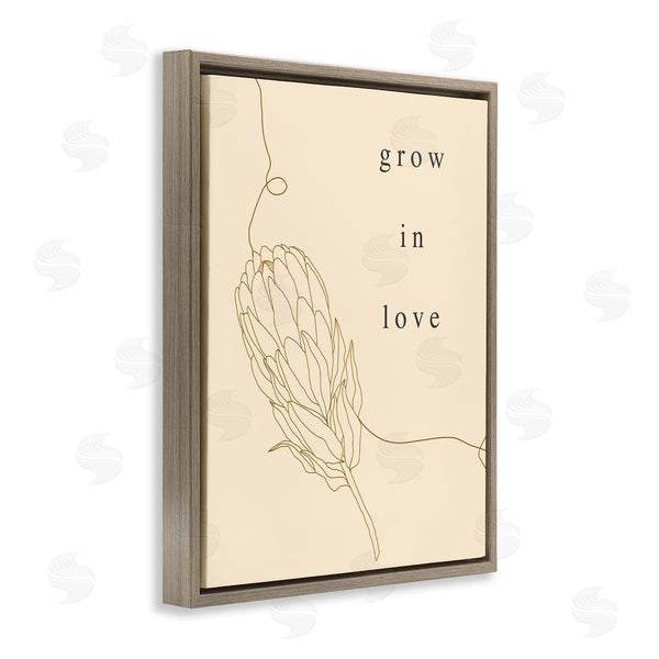 Stupell Industries Stupell Studio | Grow In Love Quote Plant Blossom Line Drawing Wall Art