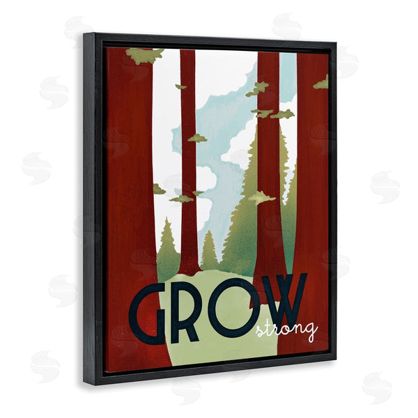 Stupell Industries Stupell Studio | Grow Strong Forest Trees Pines Landscape Motivational Phrase Wall Art