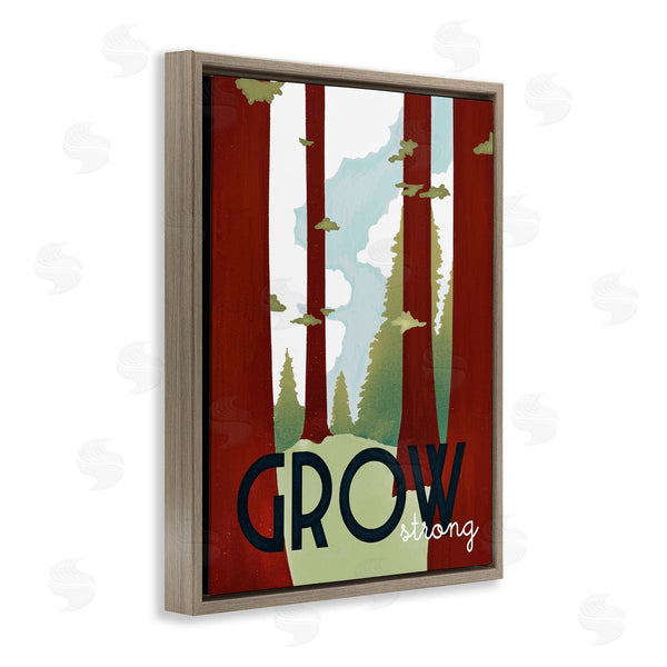 Stupell Industries Stupell Studio | Grow Strong Forest Trees Pines Landscape Motivational Phrase Wall Art