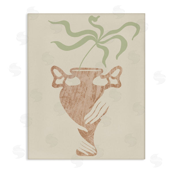 stupell industries Stupell Studio | Hands Holding Brown Vase Botanical Plants Design Wall Art