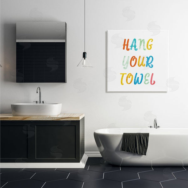 Stupell Industries Stupell Studio | Hang Your Towel Bathroom Rules Kids Typography Wall Art