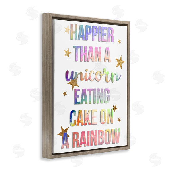 Stupell Industries Stupell Studio | Happier Than Unicorn Eating Cake