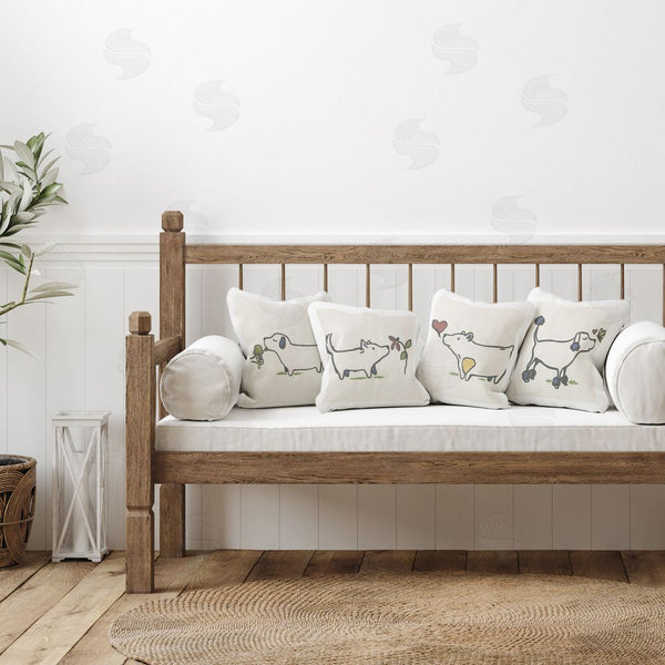 Stupell Industries Stupell Studio | Happy Doodle Animals Printed Throw Pillow Set