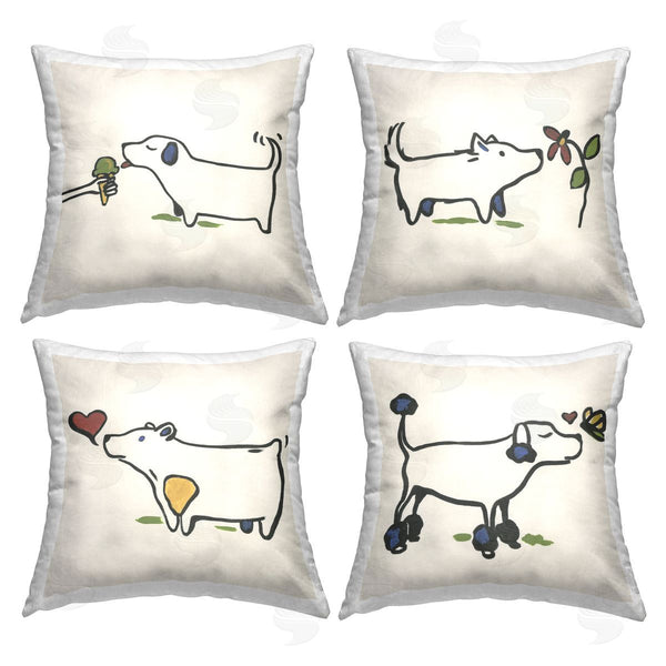 stupell industries Stupell Studio | Happy Doodle Animals Printed Throw Pillow Set