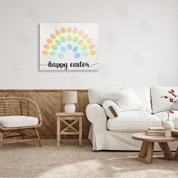 Stupell Industries Stupell Studio | Happy Easter Phrase Patterned Egg Rainbow Wall Art