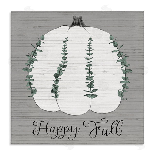 stupell industries Stupell Studio | Happy Fall Pumpkin with Green Eucalyptus Detail