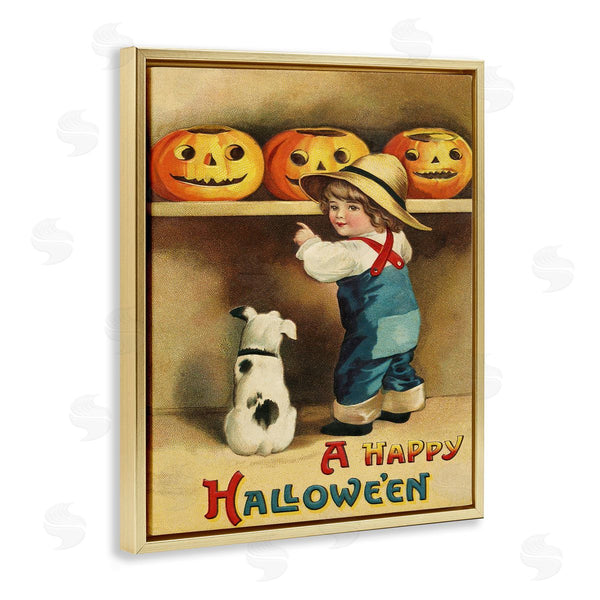 Stupell Industries Stupell Studio | Happy Halloween Child & Dog