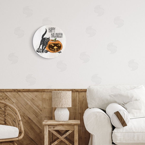 Stupell Industries Stupell Studio | Happy Halloween Pumpkin Cat Wall Art