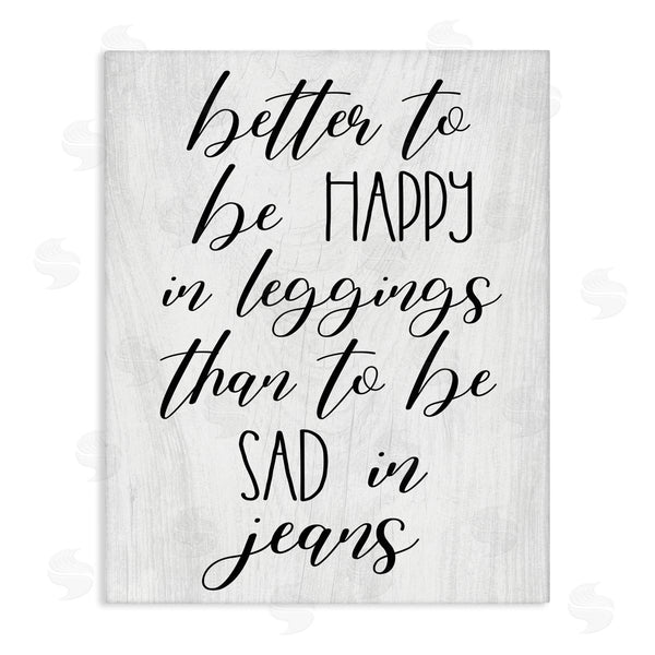 stupell industries Stupell Studio | Happy In Leggings Funny Fashion Calligraphy Saying Wall Art
