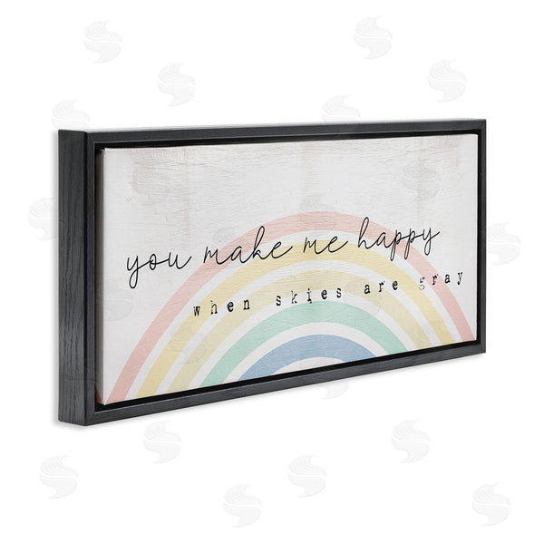 Stupell Industries Stupell Studio | Happy Phrase Rustic Rainbow Wall Art