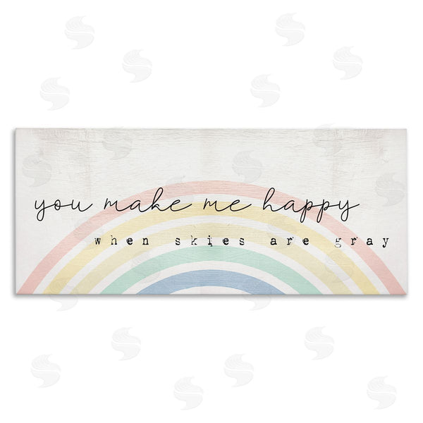 stupell industries Stupell Studio | Happy Phrase Rustic Rainbow Wall Art