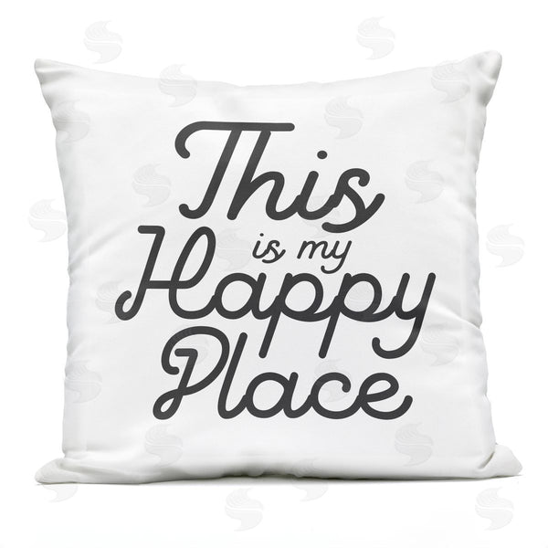 Stupell Industries Stupell Studio | Happy Place Cursive Script Printed Throw Pillow
