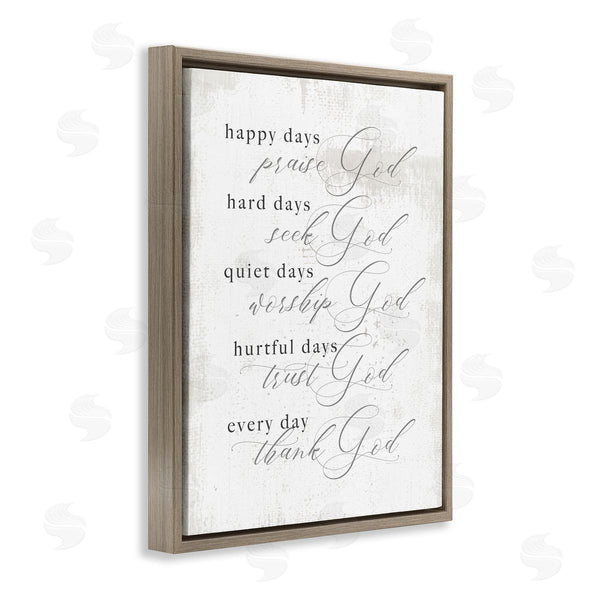 Stupell Industries Stupell Studio | Happy Quiet Hurtful Hard Days With God Phrase Wall Art