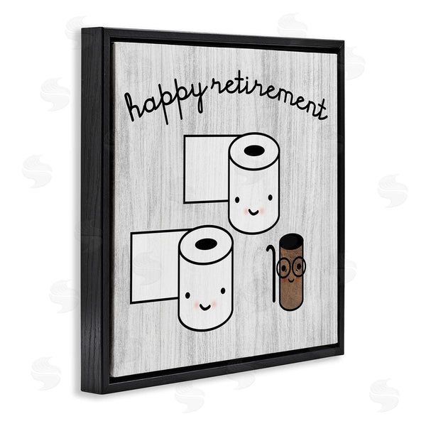 Stupell Industries Stupell Studio | Happy Retirement Witty Toilet Paper Grain Pattern Wall Art