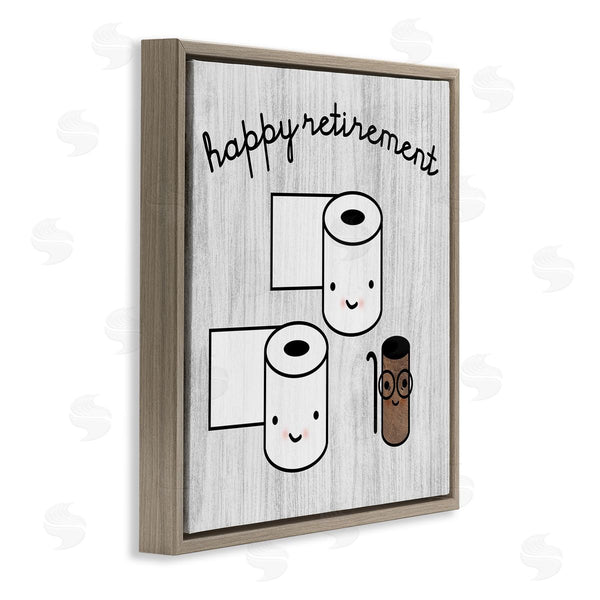 Stupell Industries Stupell Studio | Happy Retirement Witty Toilet Paper Grain Pattern Wall Art