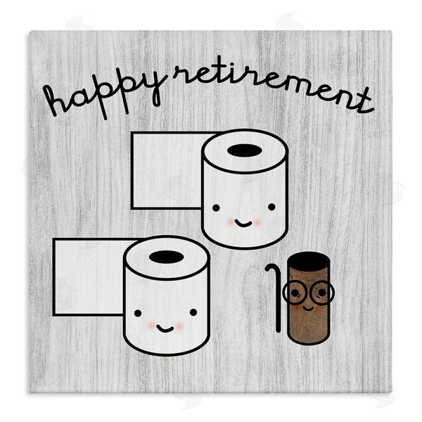 stupell industries Stupell Studio | Happy Retirement Witty Toilet Paper Grain Pattern Wall Art