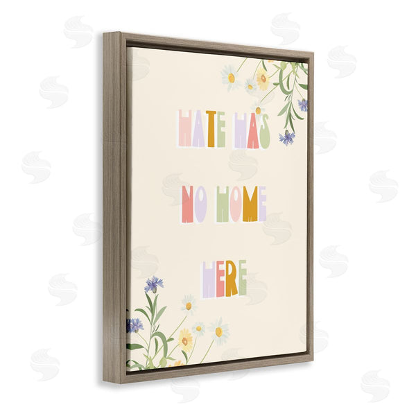 Stupell Industries Stupell Studio | Hate Has No Home Quote Soft Spring Wildflowers