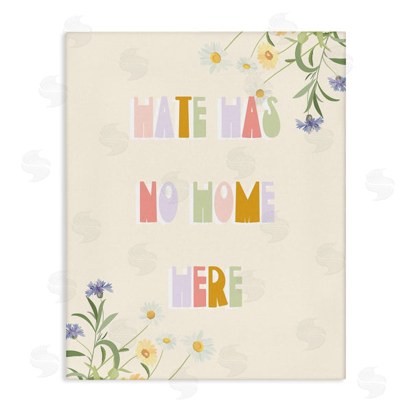 stupell industries Stupell Studio | Hate Has No Home Quote Soft Spring Wildflowers