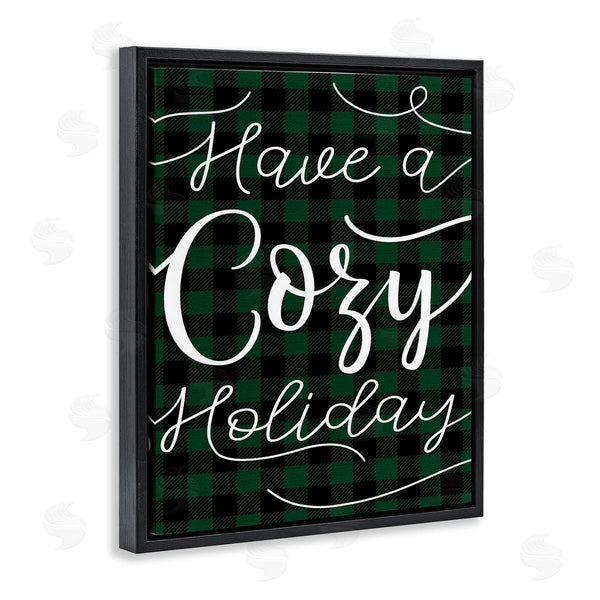 Stupell Industries Stupell Studio | Have A Cozy Holiday Phrase Winter Green Plaid Wall Art
