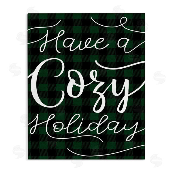 stupell industries Stupell Studio | Have a Cozy Holiday Phrase Winter Green Plaid Wall Art