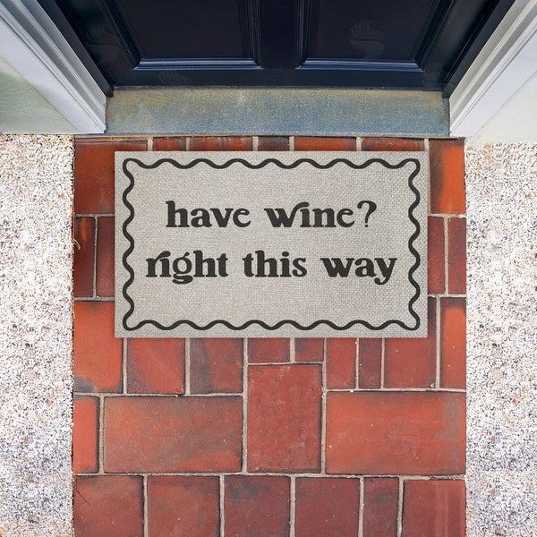 Stupell Industries Stupell Studio | Have Wine Right This Way Faux Sisal Door Mat
